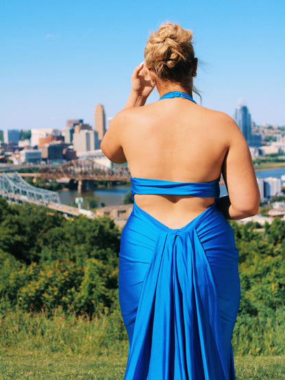 Satin Halter Neck Mermaid Formal Dress