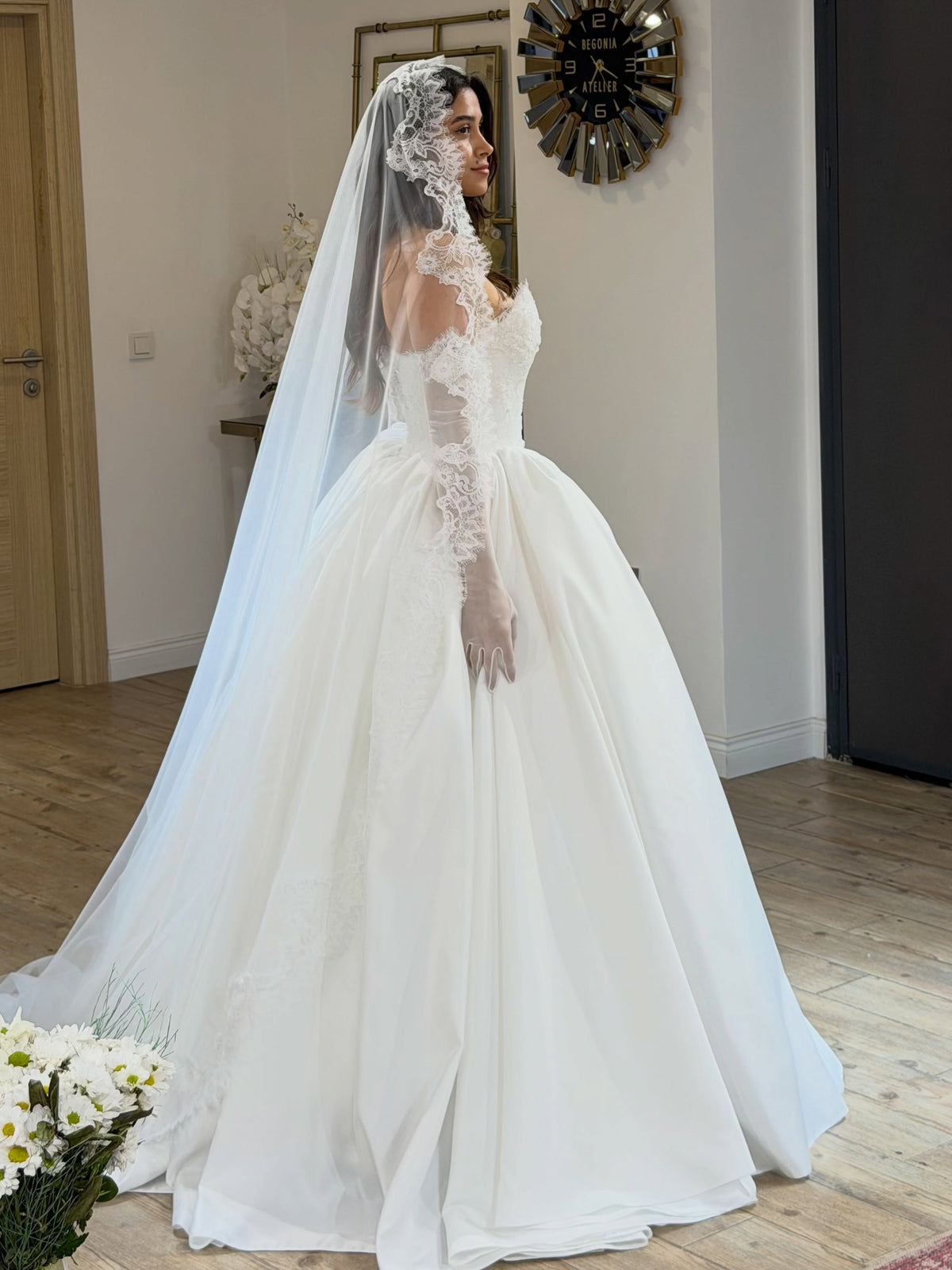 Lace Bodice Ball Gown Wedding Dress