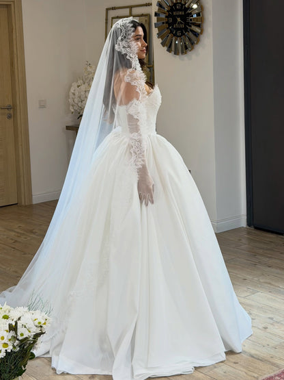 Lace Bodice Ball Gown Wedding Dress
