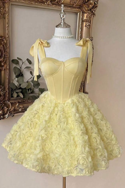 Sweetheart Corset 3D Floral Mini Dress