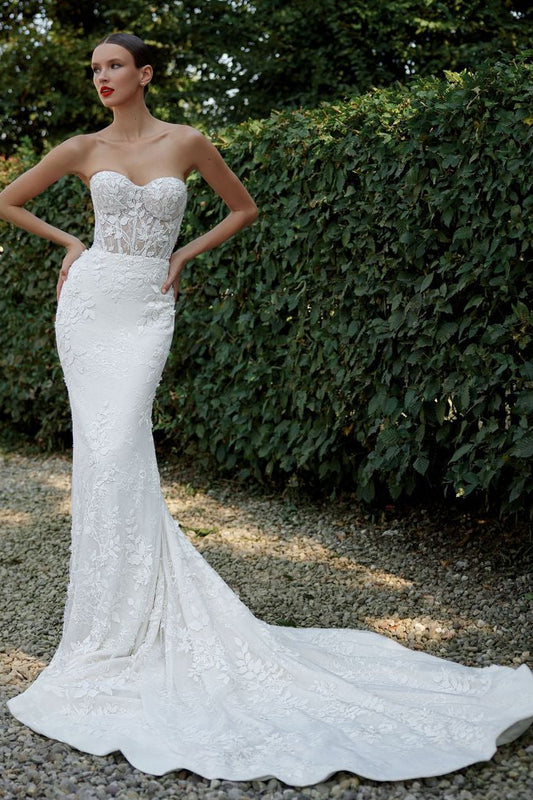 Strapless Lace Corset Mermaid Wedding Dress