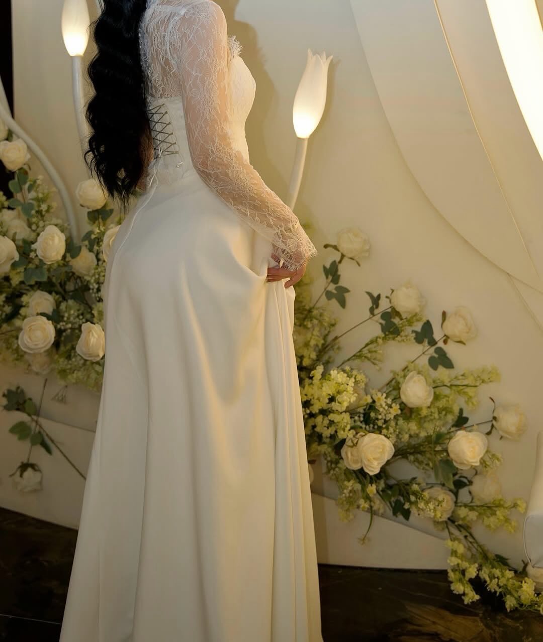 Romantic Corset A-Line Wedding Dress with Lace