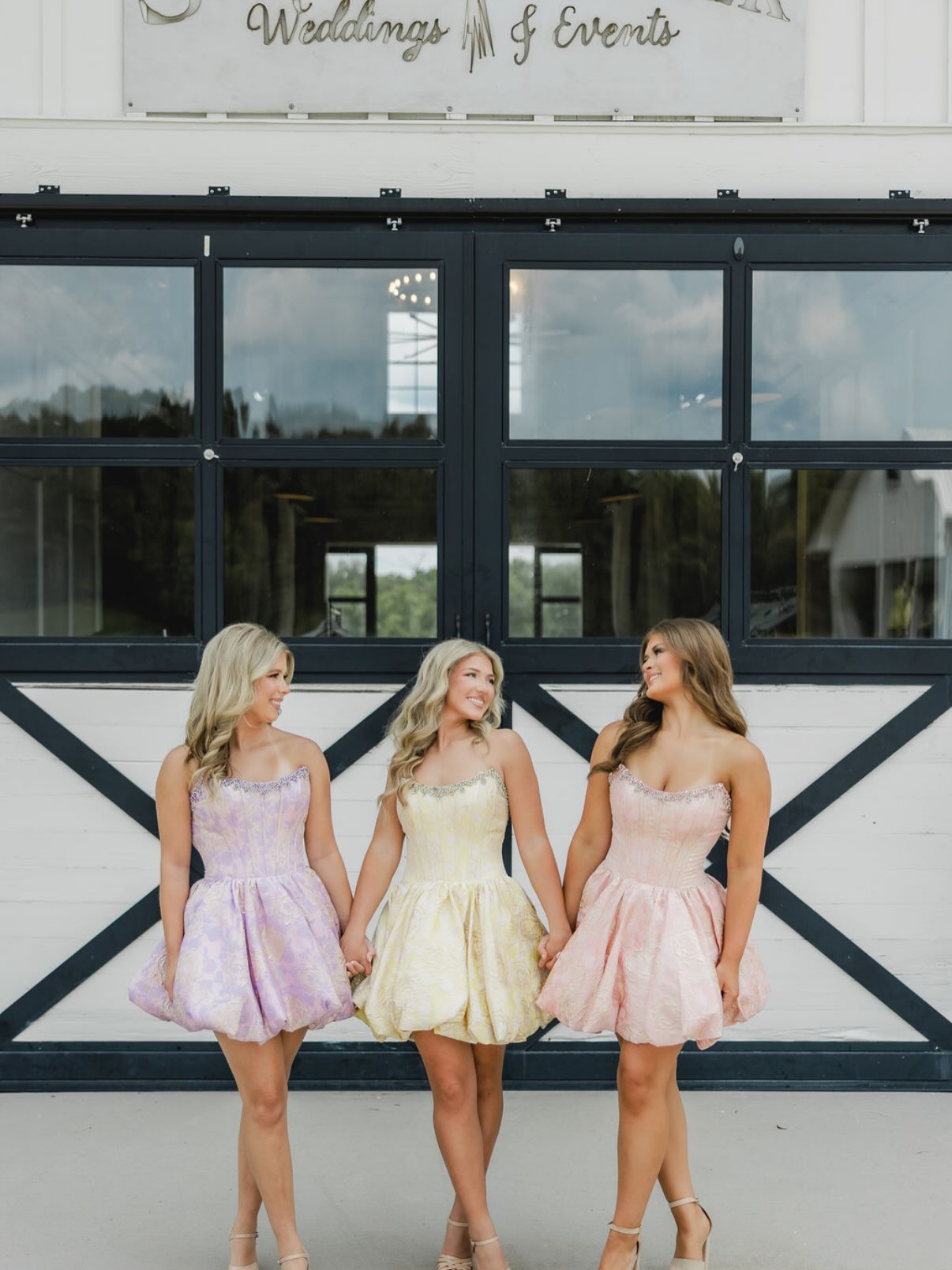 Strapless Jacquard Bubble Skirt Homecoming Dress