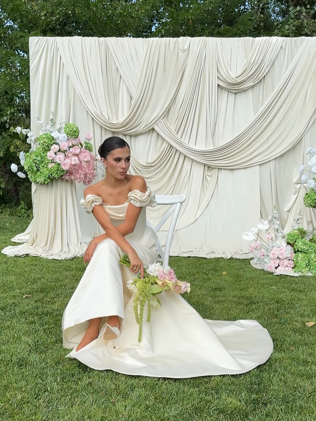 Corset Off-the-Shoulder Ruched Wedding Dress
