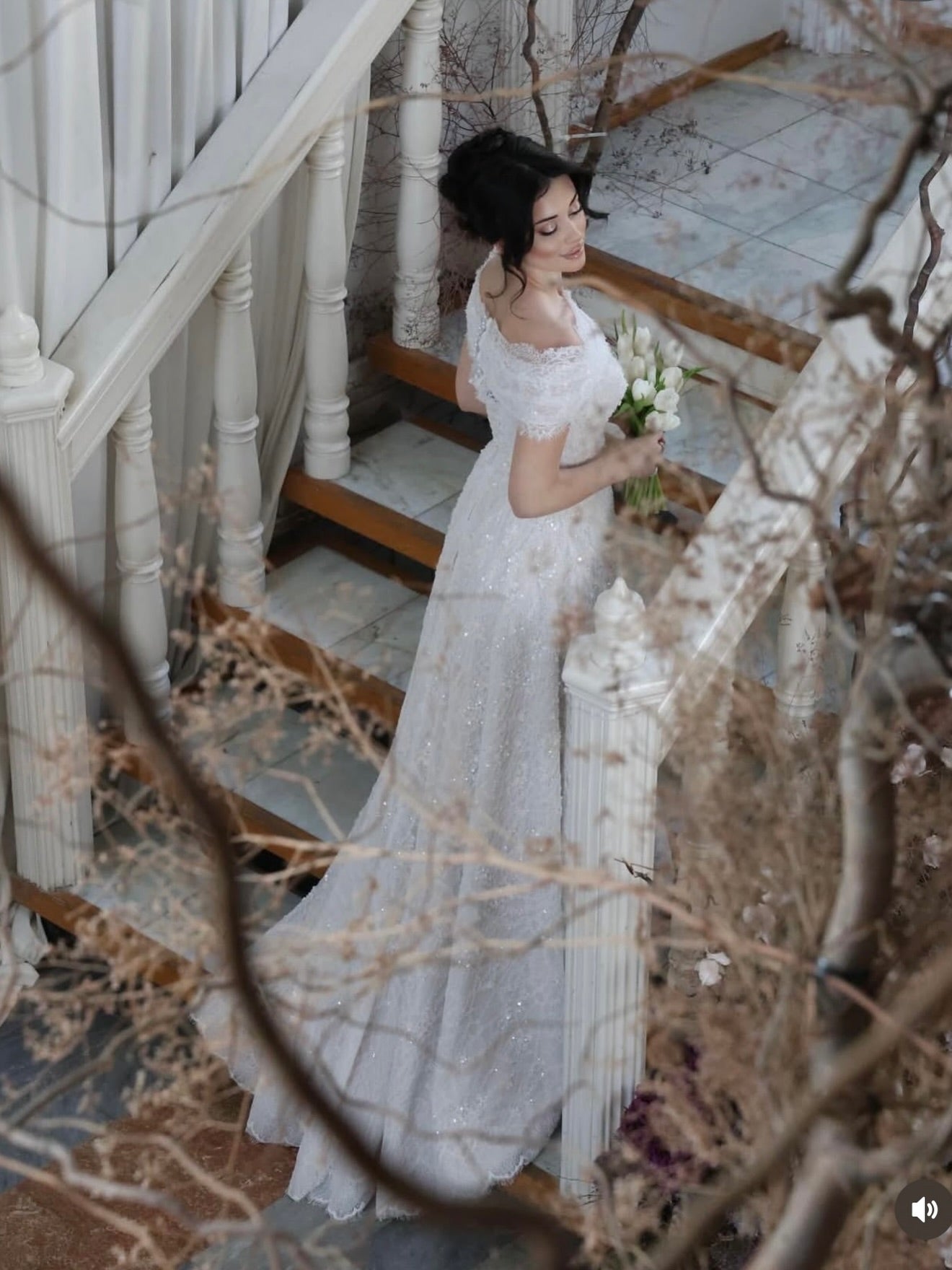 Off-the-Shoulder Sequin Lace A-Line Wedding Dress