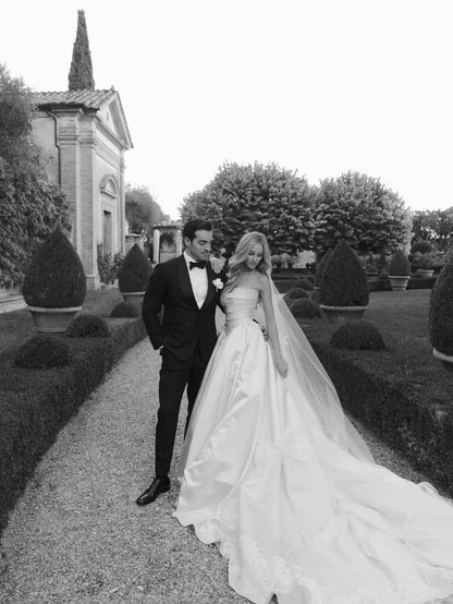 Strapless Satin Ball Gown Wedding Dress