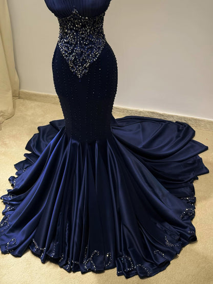 Strapless Corset Mermaid Gown with Beaded Bodice