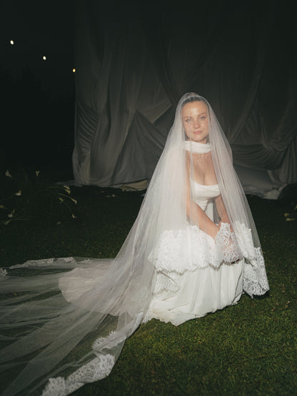 Ruched Draped Floor-Length Wedding Dress