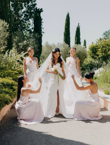 Strapless Sweetheart Ruched Wedding Dress with Slit