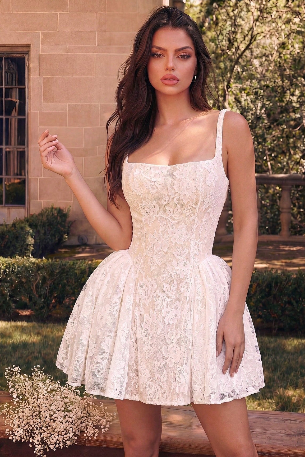 Corset Lace Spaghetti Strap Mini Dress