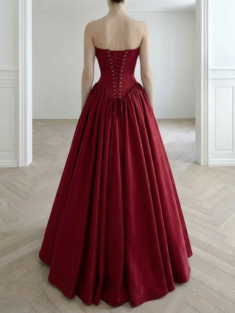 Strapless Sweetheart Corset Satin Ball Gown