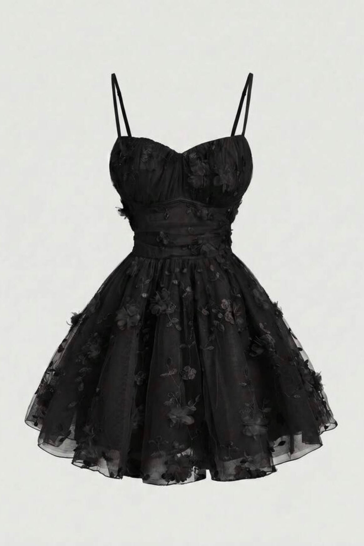 Sweetheart 3D Floral Applique Short A-Line Dress