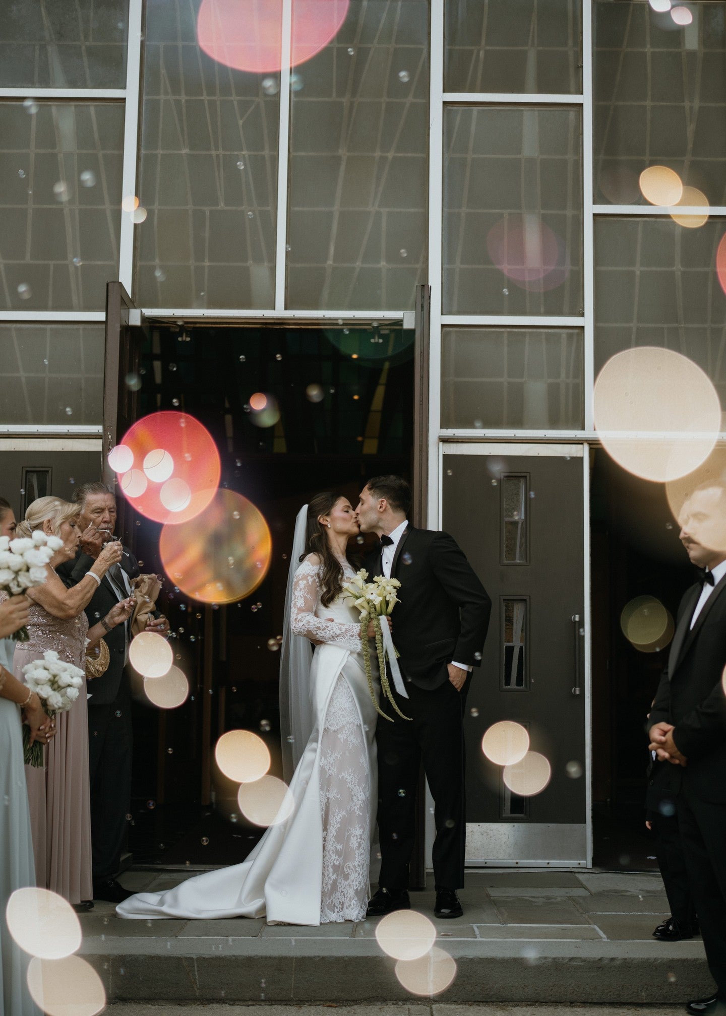 Strapless Mermaid Wedding Gown with Cathedral Veil