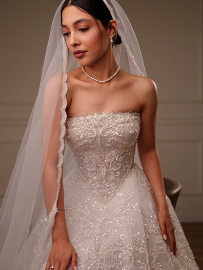Beaded Embroidered Ball Gown Wedding Dress