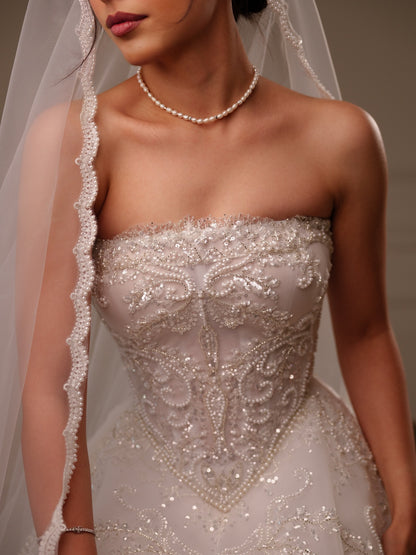 Beaded Embroidered Ball Gown Wedding Dress