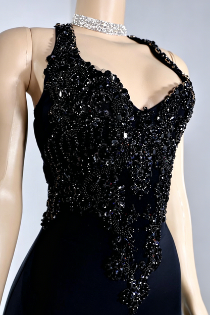 Halter Neck Beaded Open Back Mini Dress