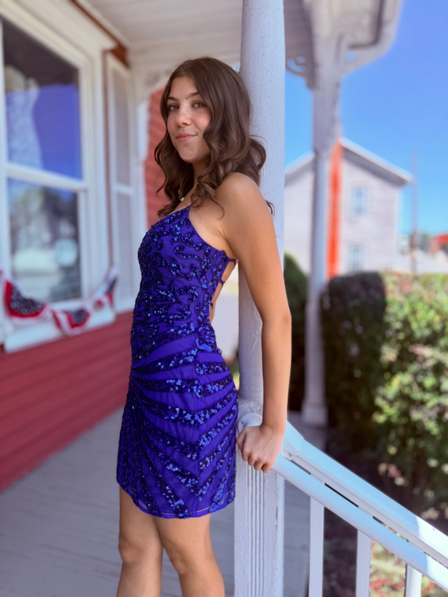 Sequin Bodycon Mini Dress with Spaghetti Straps
