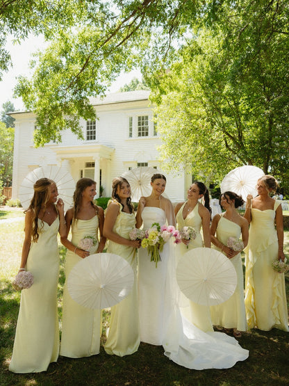 Strapless Sheath Wedding Gown with Sweeping Train