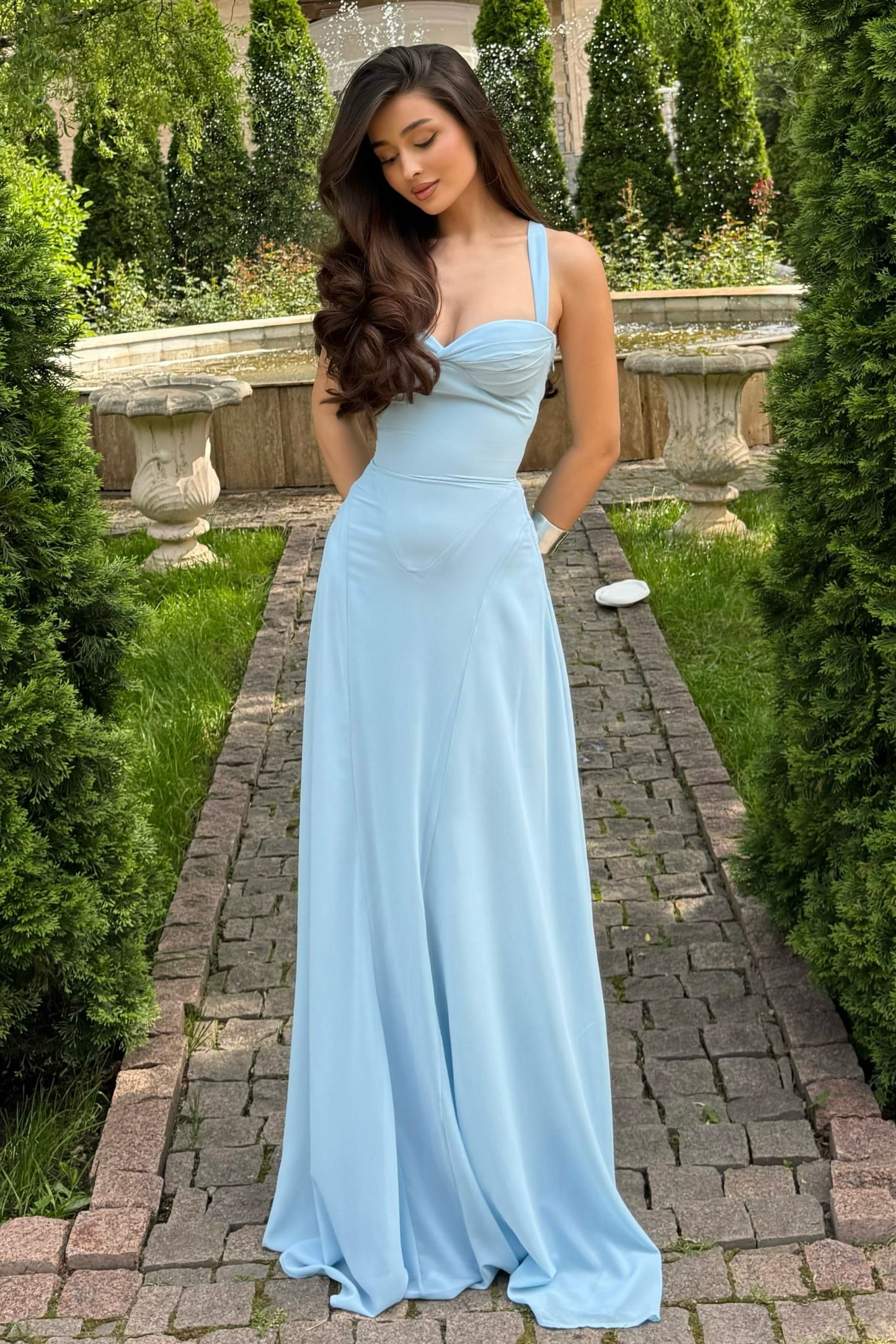 Sweetheart Neckline Lace-Up Corset Maxi Dress