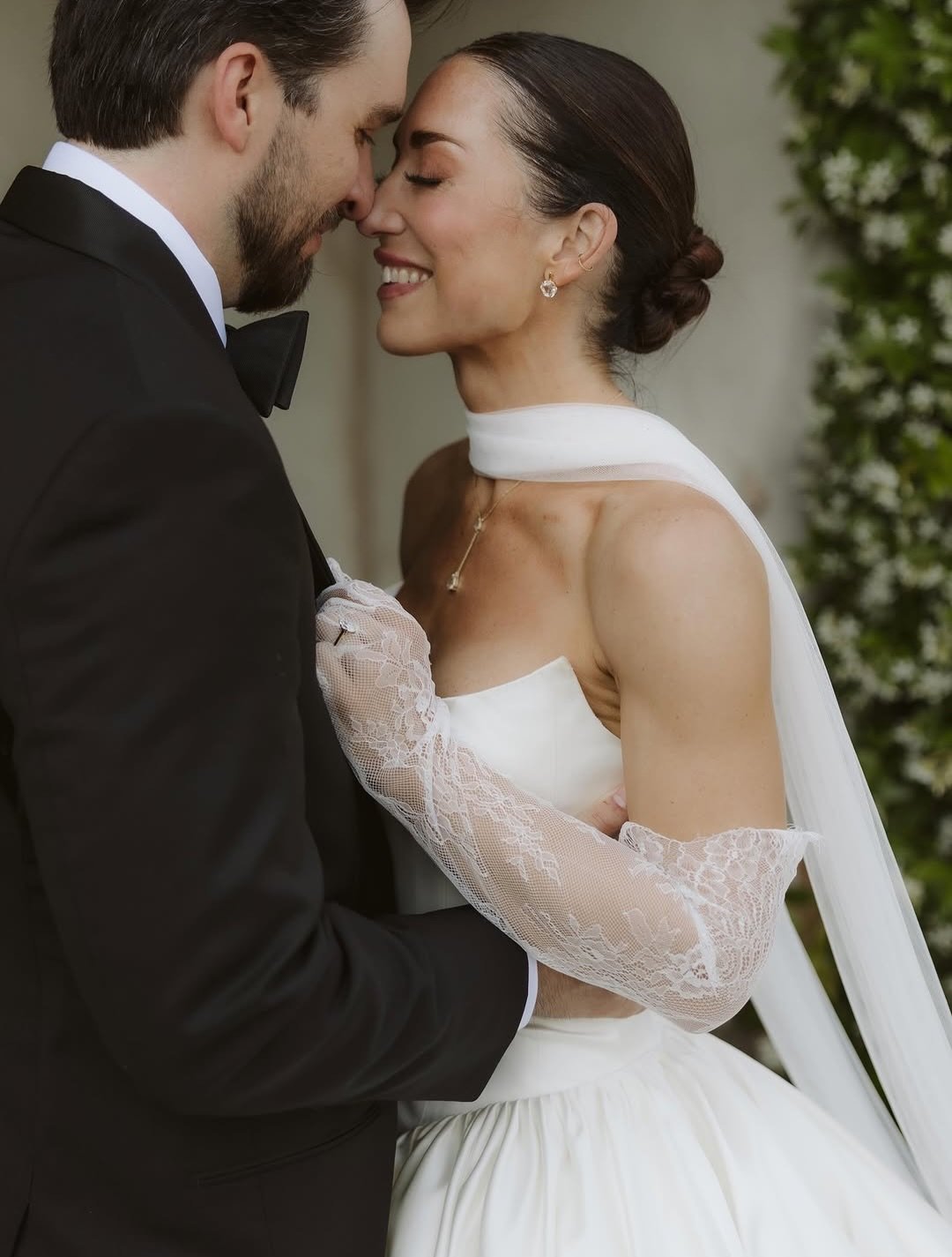Off-Shoulder Lace Ball Gown Wedding Dress