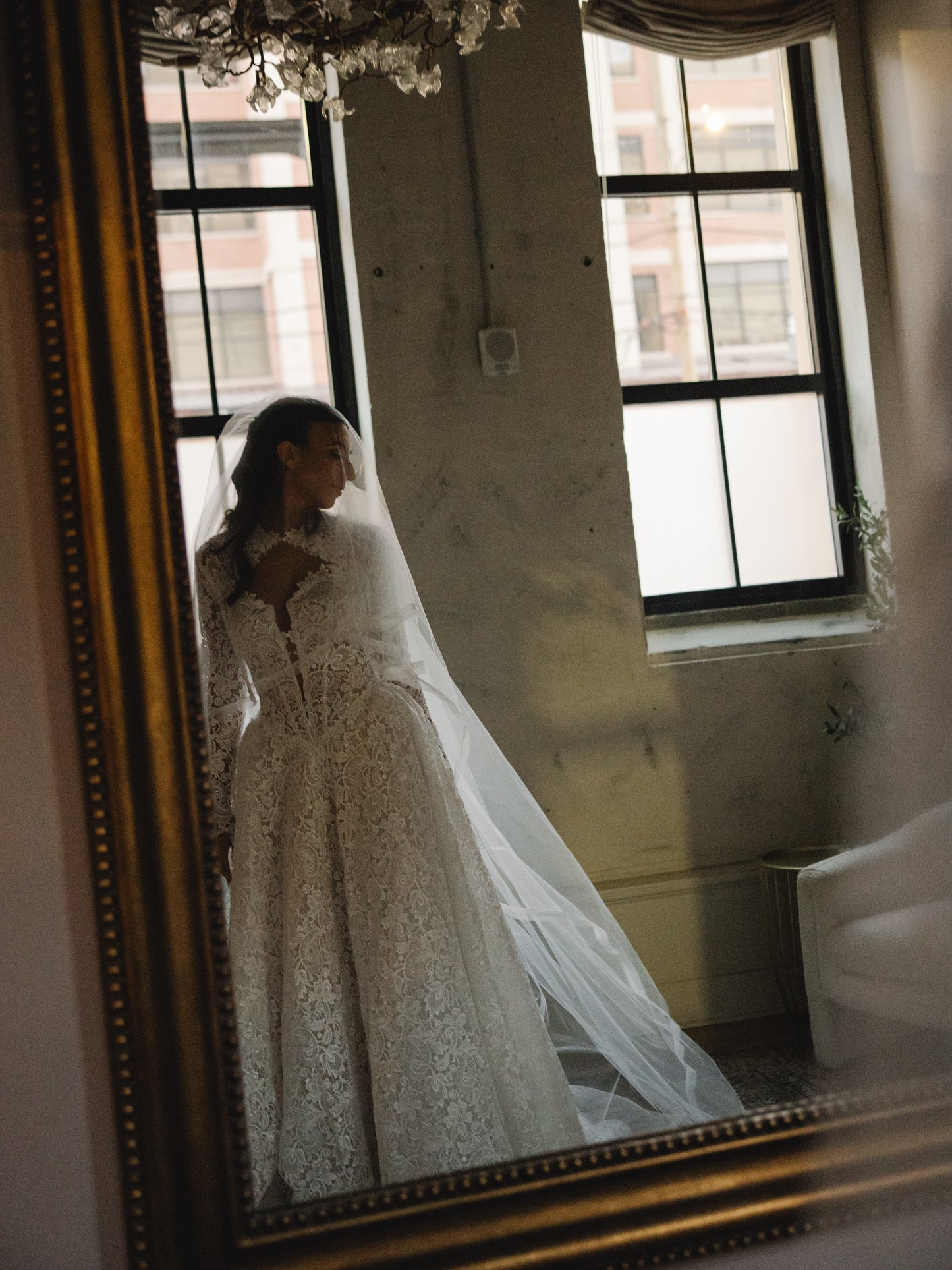 Strapless Lace A-Line Wedding Dress with Train