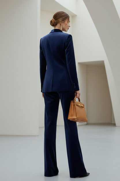 Satin Blazer Pantsuit Set