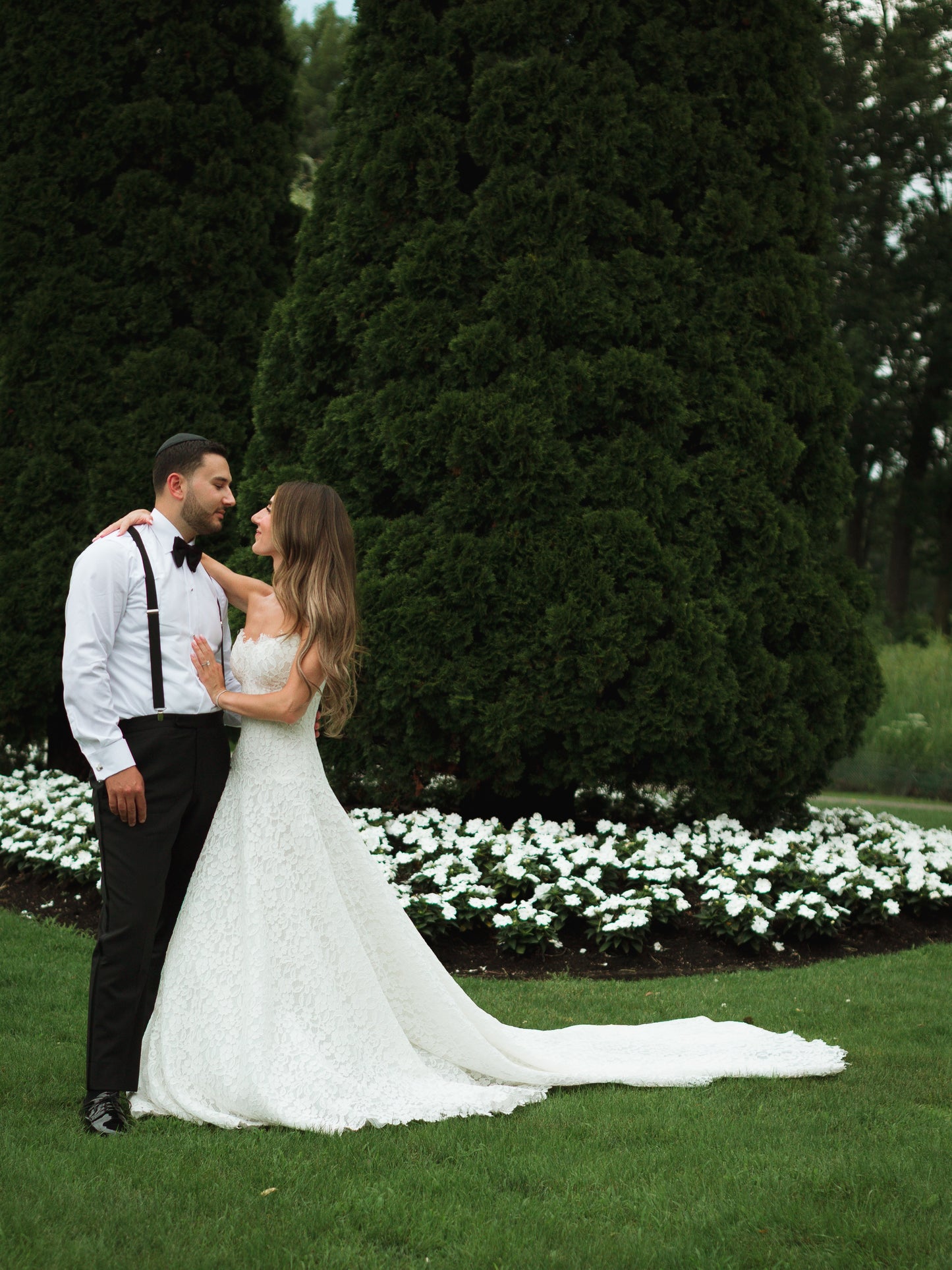 Strapless Lace A-Line Wedding Dress with Train