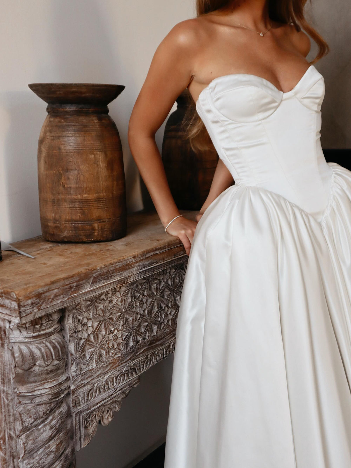 Strapless Basquewrapt Ball Gown Wedding Dress