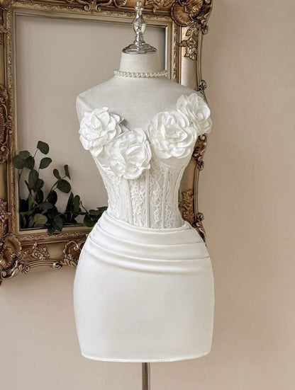 Floral Corset Lace Bodycon Mini Dress