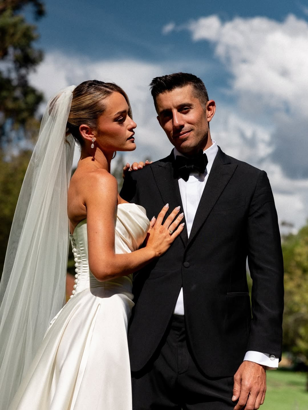 Strapless Ruched Bodice Satin A-Line Bridal Gown