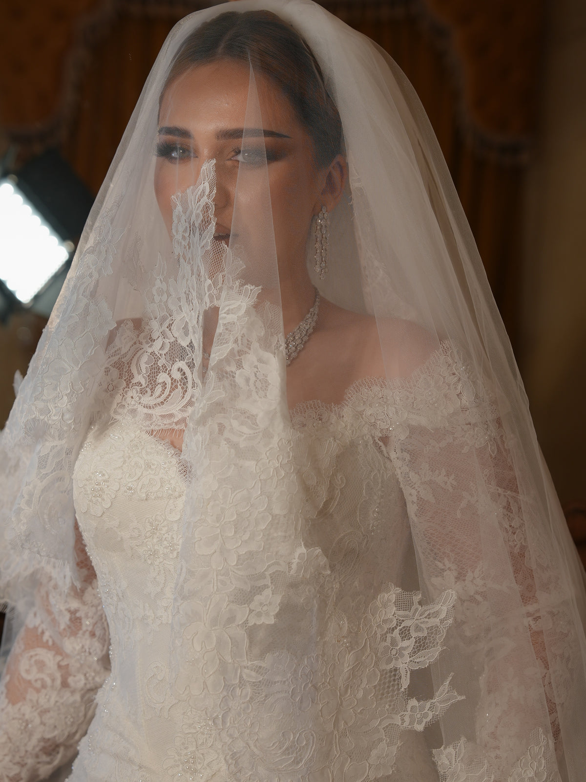 Lace Sweetheart Long Sleeve Mermaid Wedding Dress