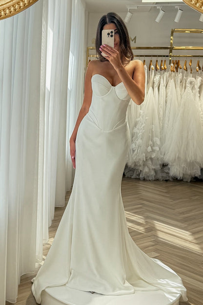 Strapless Sweetheart Corset Mermaid Wedding Dress