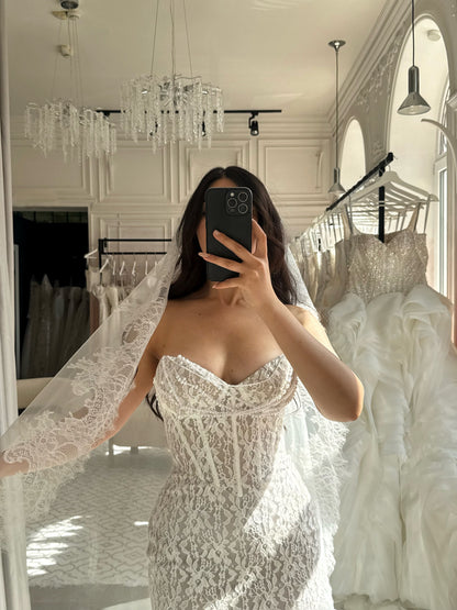 Strapless Lace Corset Mermaid Wedding Dress