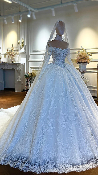 Lace Ball Gown Wedding Dress with Corset Bodice