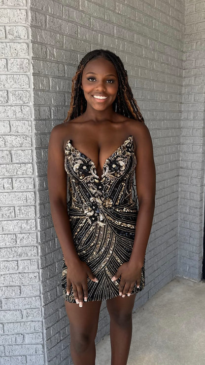 Strapless Sequin Bodycon Mini Dress