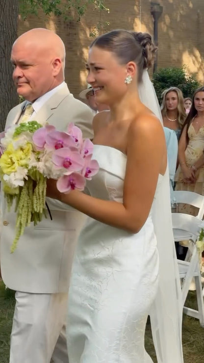 Strapless Sheath Wedding Gown with Sweeping Train