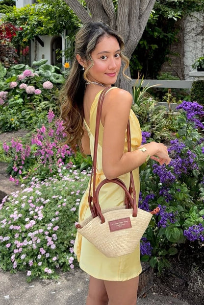 Satin V-Neck Tie-Back Mini Slip Dress