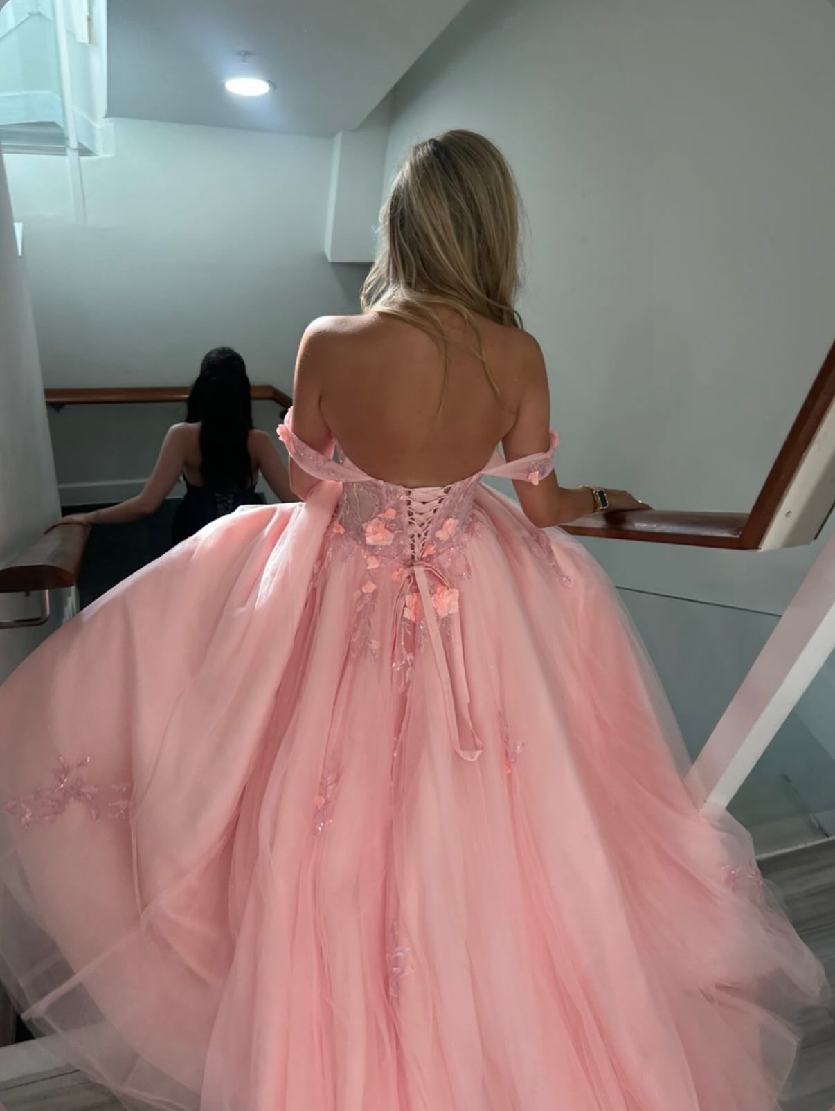 Floral Applique Sweetheart Corset Ball Gown