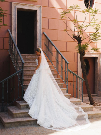 Strapless Sweetheart Lace A-Line Wedding Dress