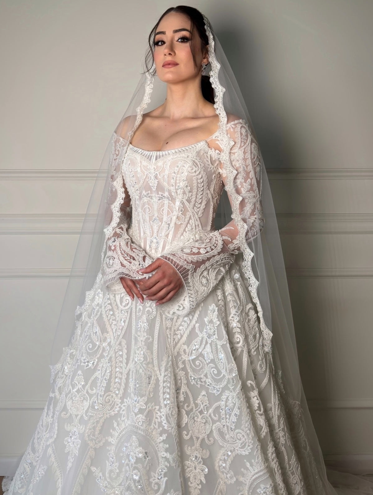 Lace Corset Ball Gown Wedding Dress