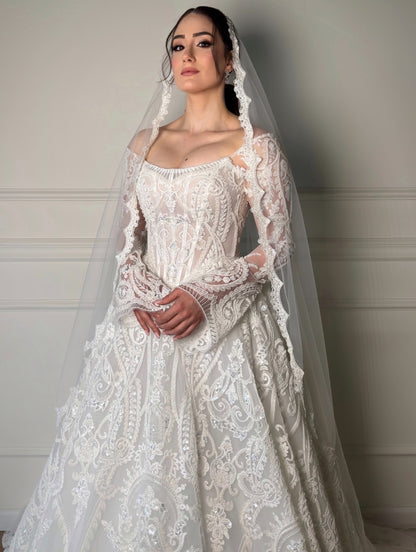 Lace Corset Ball Gown Wedding Dress