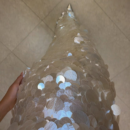 Strapless Giant Sequin Column Gown