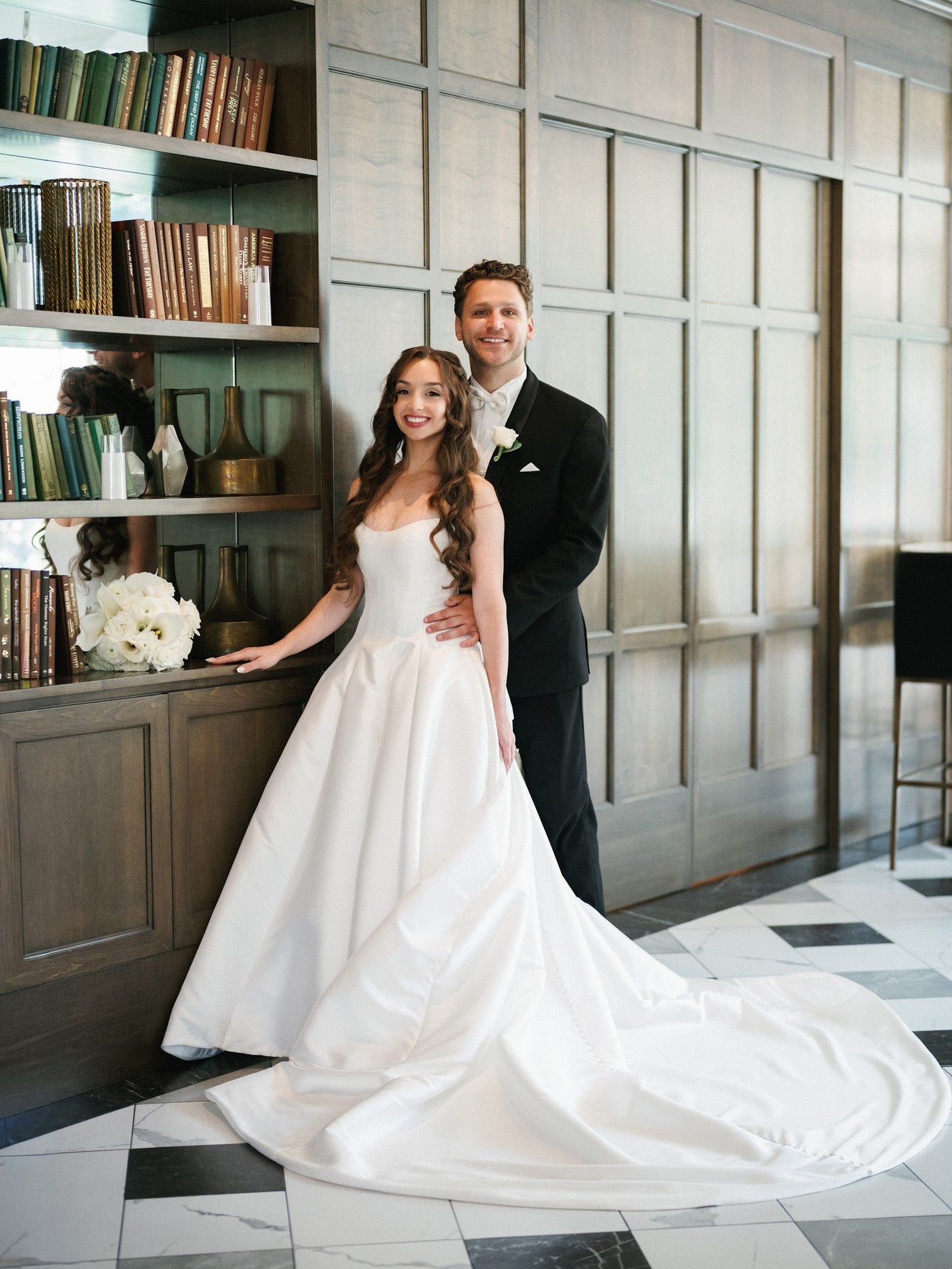 Strapless Ball Gown Wedding Dress with Pleated Skirt