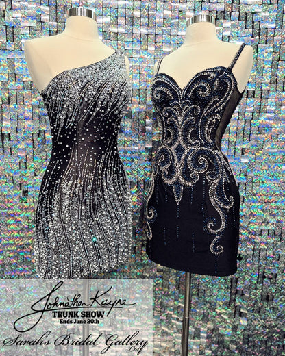 Rhinestone and Pearl One-Shoulder Bodycon Dress