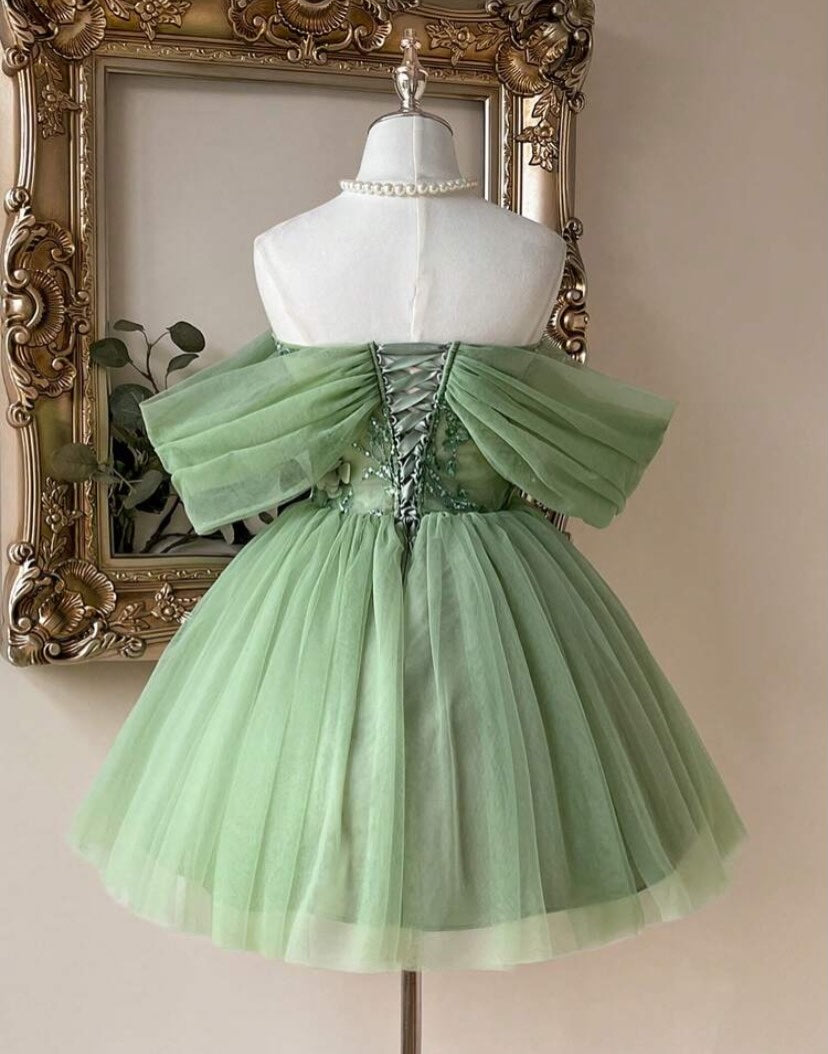Off-the-Shoulder Tulle Corset Mini Dress