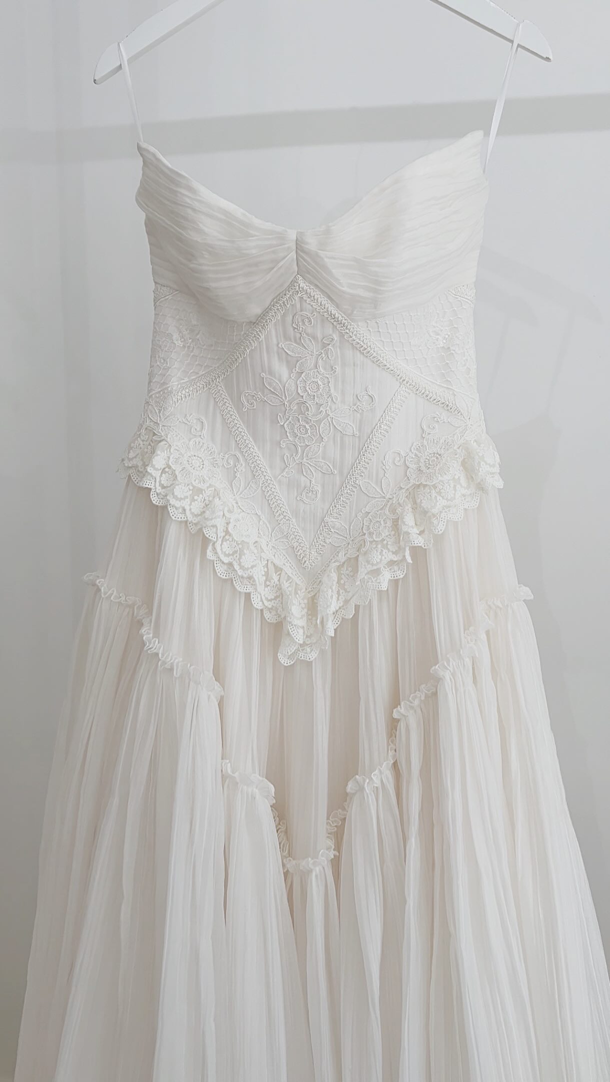 Embroidered Corset Tiered Wedding Dress