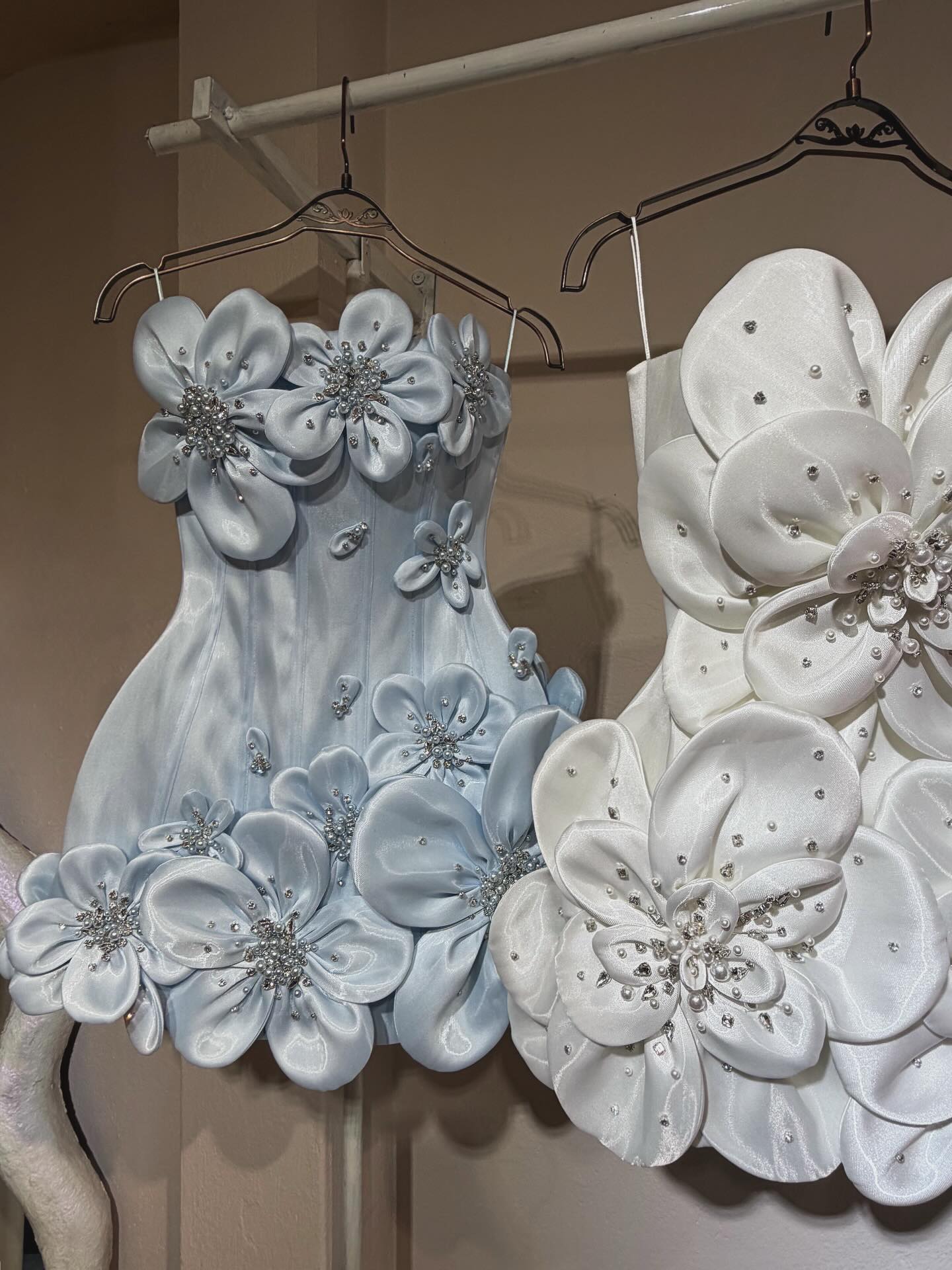 Floral Appliqué Corset Mini Dress