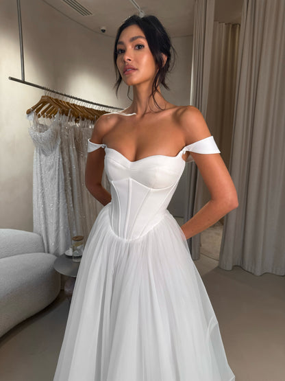 Corset Tulle A-Line Wedding Dress