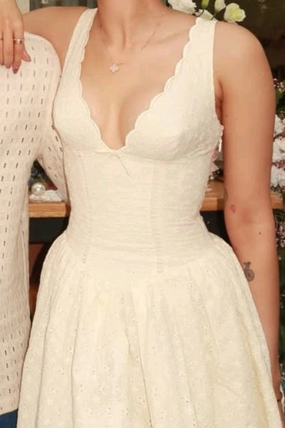 Eyelet Lace Corset Mini Dress