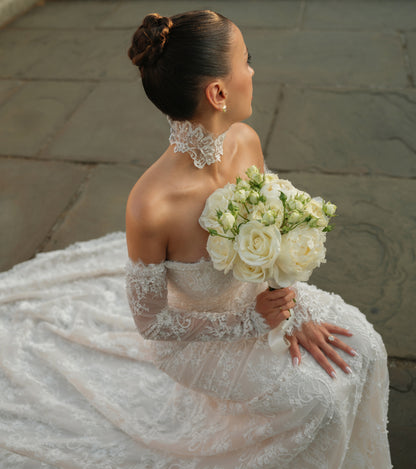 Off-the-Shoulder Long Sleeve Lace Mermaid Wedding Dress